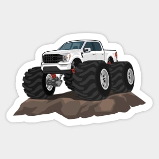 truck f150 offroad style white Sticker